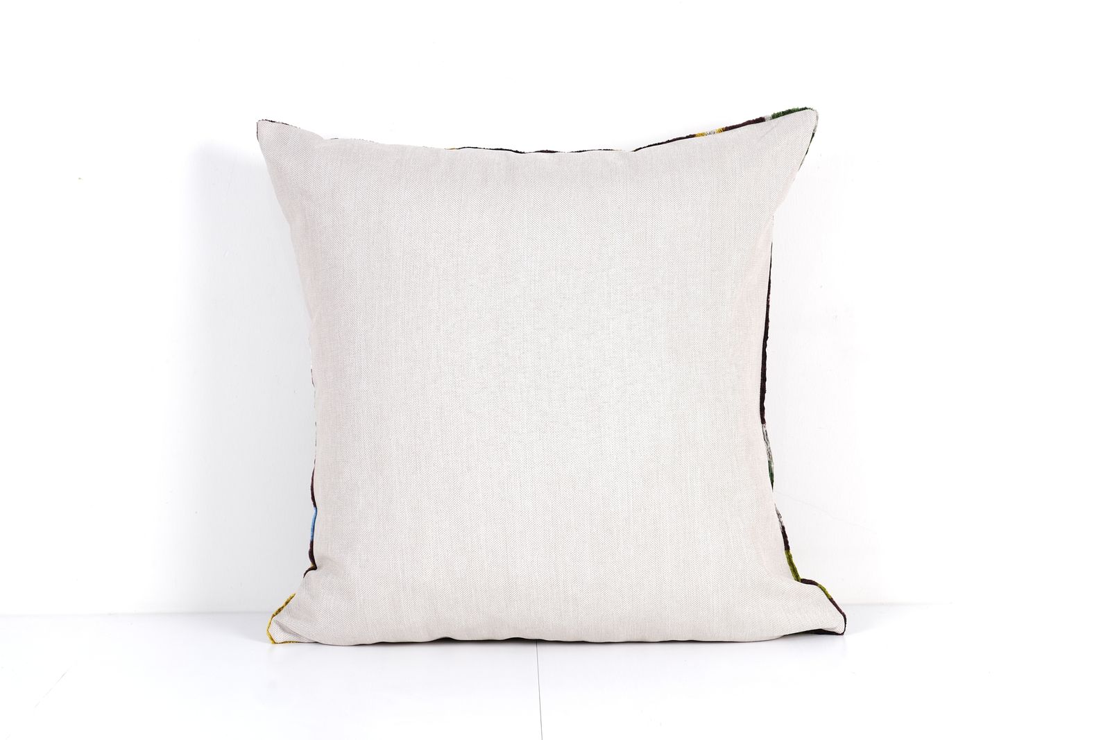 Floral Silk Velvet Ikat Pillow – Brown, Blue, And Green Cushion Cover – Turkish Accent Decor photo furniture