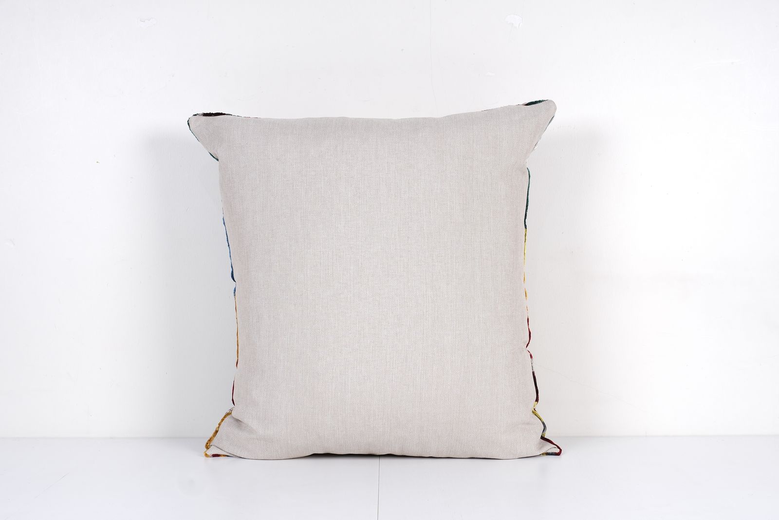 Silk Ikat Velvet Colorful Pillow Cover, Matching Pink Ikat Pillowcase, Set Uzbek Designer Throw Pillow photo for sale