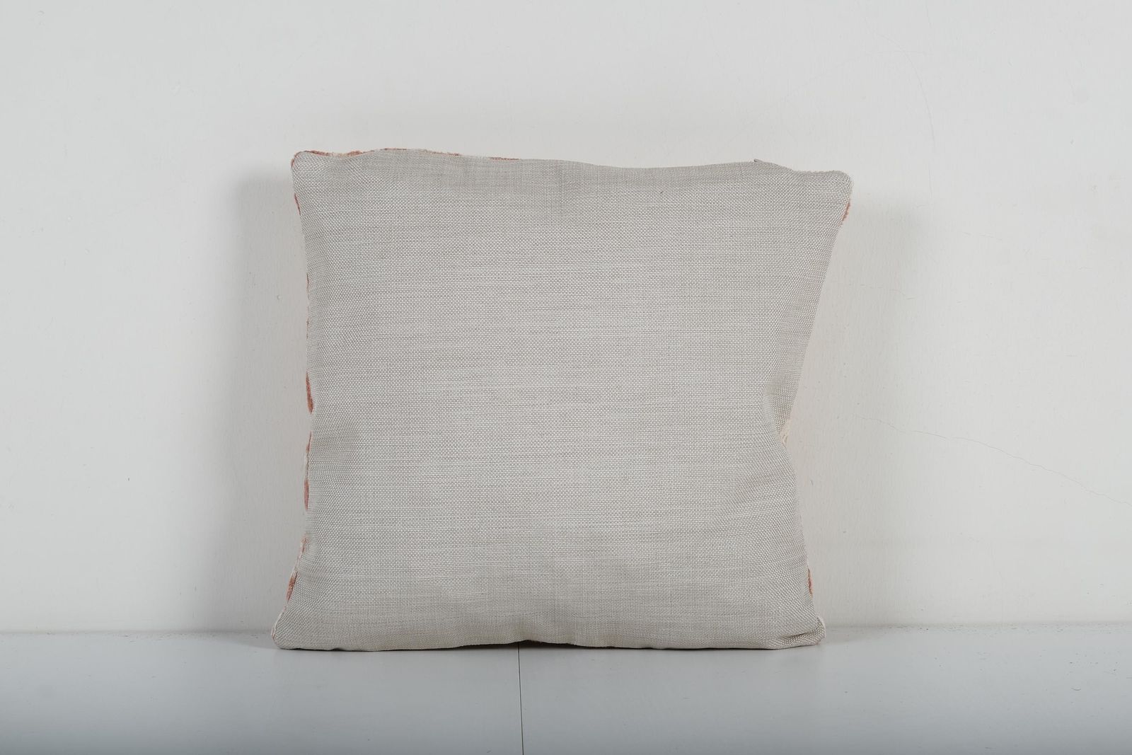 Hand Woven Velvet Ikat Square Pillow Cover, Dusty Pink Geometric Pattern Uzbek Couch Pillow photo furniture