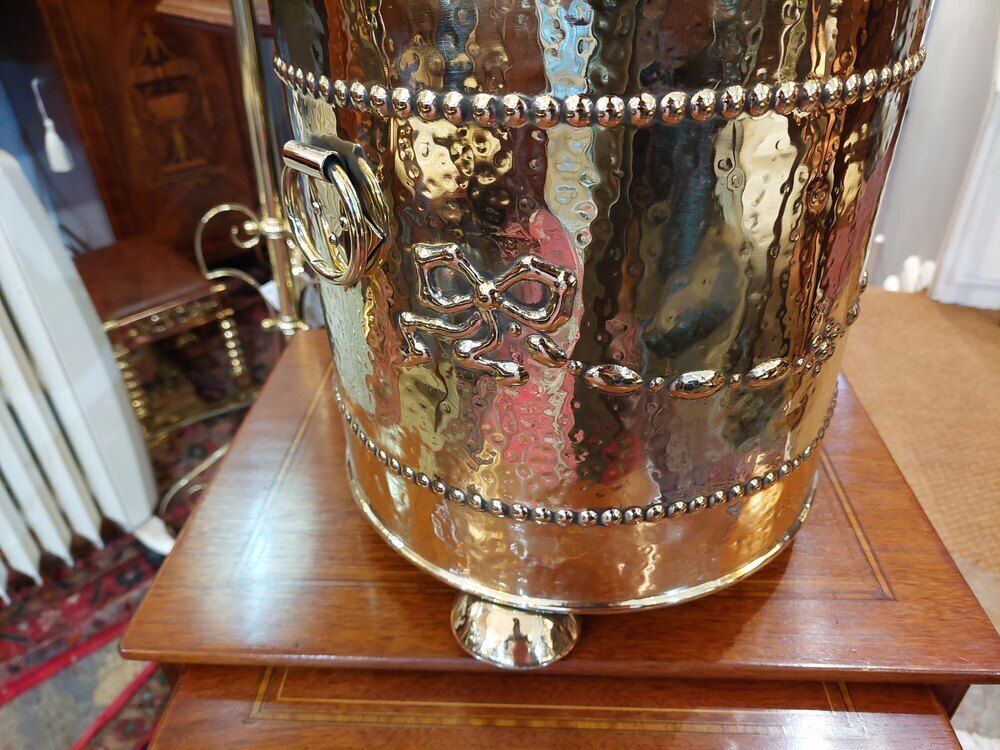 19thc Brass Coal Receiver, 1800s photo furniture