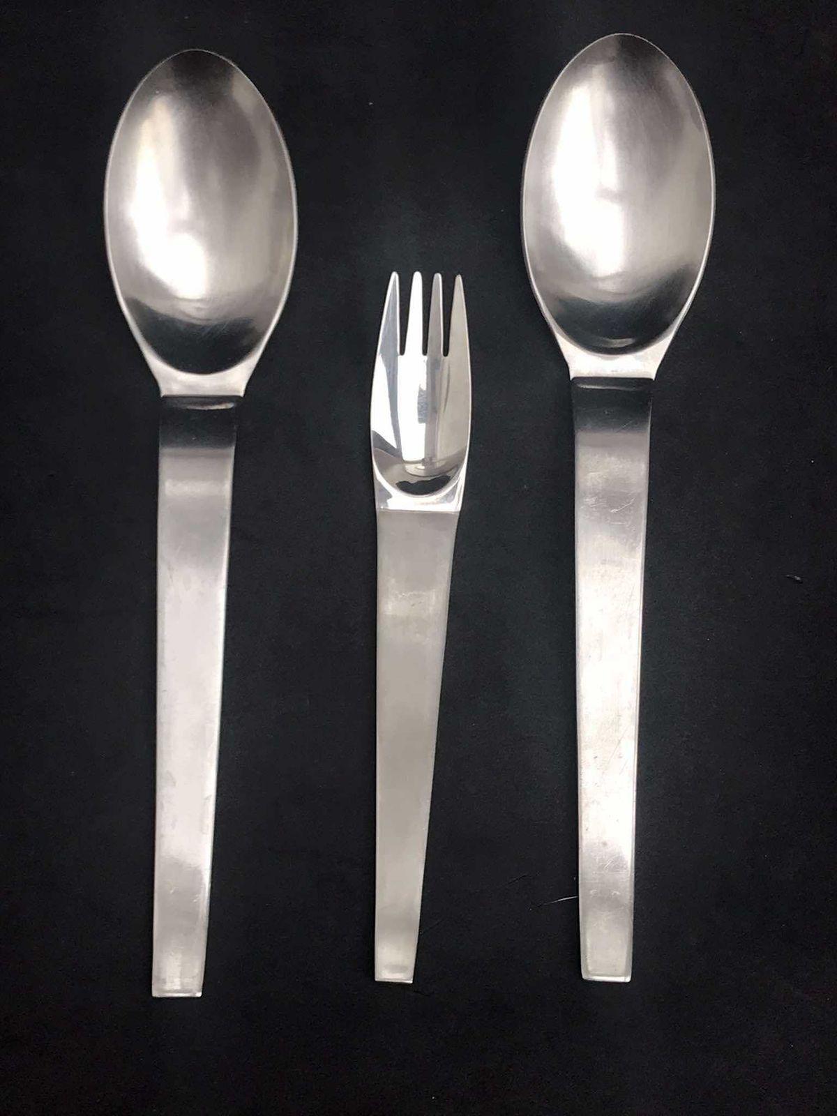 Modernist Flatware Spare 2 Soup Spoons 1 Fork Carl Auböck Design For Morinox And Amboss 50s Post Modern Lunik 2060 Modern Austrian Design photo Home Decor