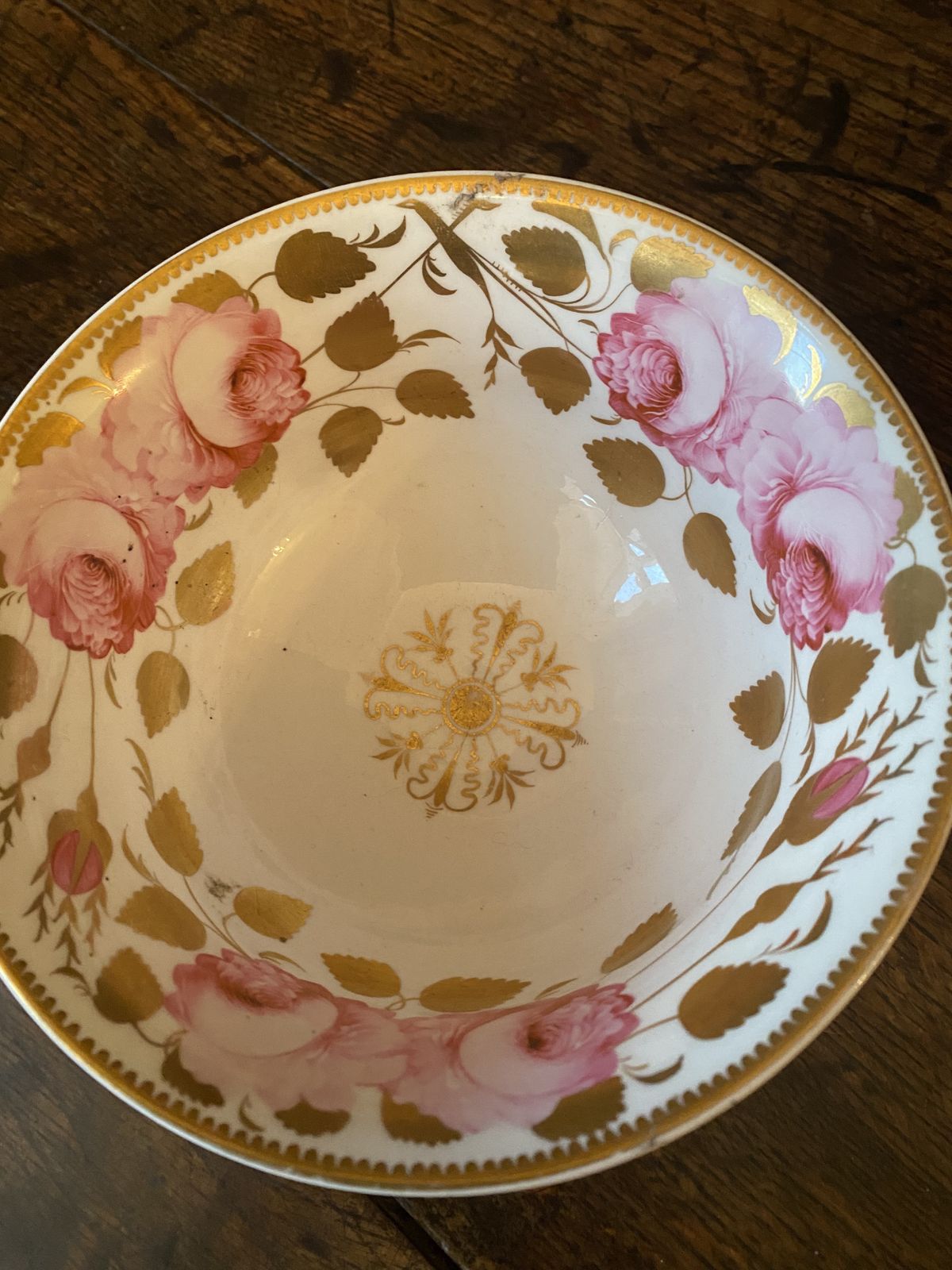 An Antique Slop Or Sugar Bowl Spode Felspar C1821 Cabbage Roses. photo vinterior