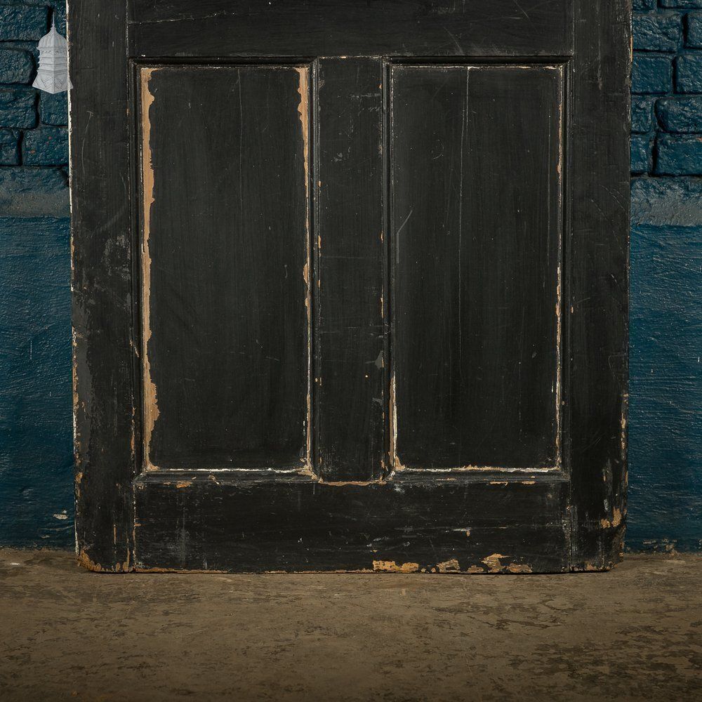 Reclaimed 4 Panel Door – Distressed White & Black Paint, Suffolk Latch. photo Home Fixtures