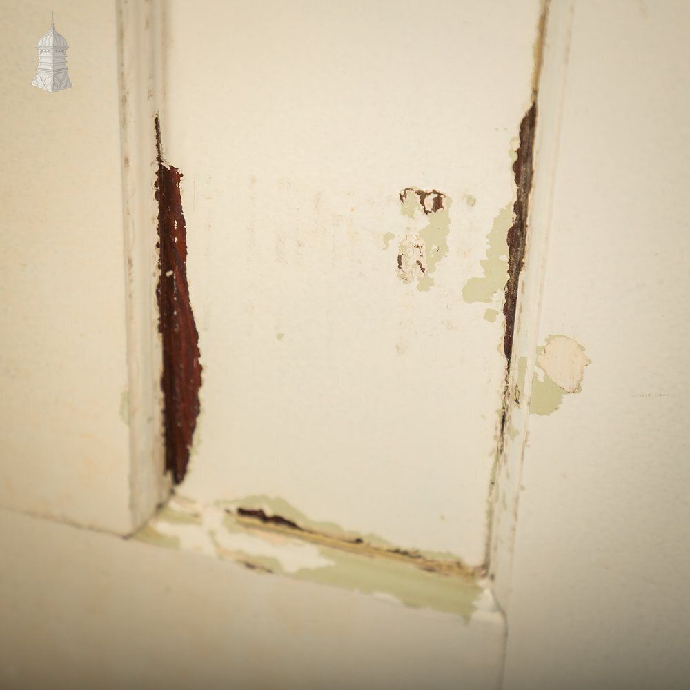 1930s 4 Panel Door – Distressed White, Beehive Handles, Original Locks & Hinges photo buy
