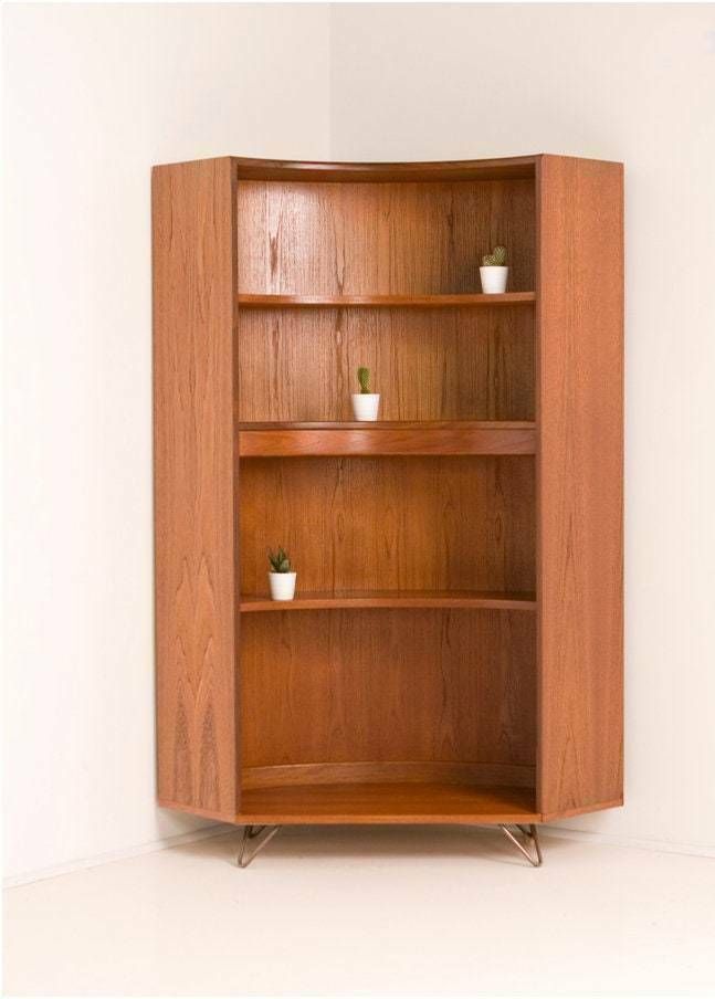 G Plan Mid Century Teak Corner Book Case Display Cabinet Shelves photo Furniture