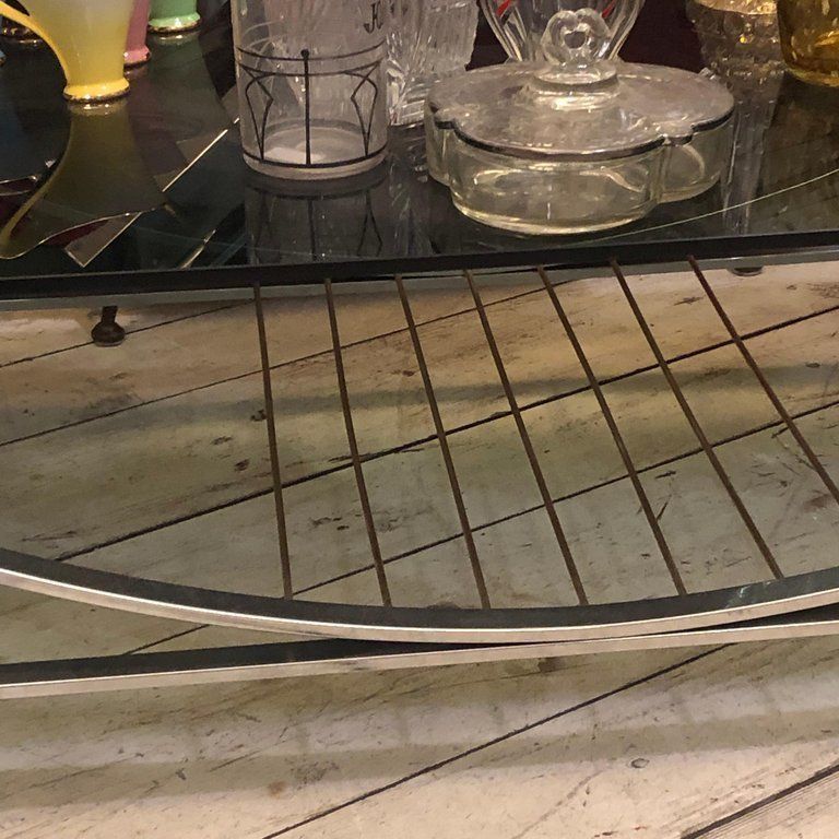 Mid Century Modern Italian Brass, Steel And Smoked Glass Coffee Table, 1970 photo 1913.0