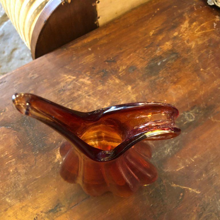 Mid Century Modern Italian Sommerso Red Murano Glass Vase, 1960 photo for sale