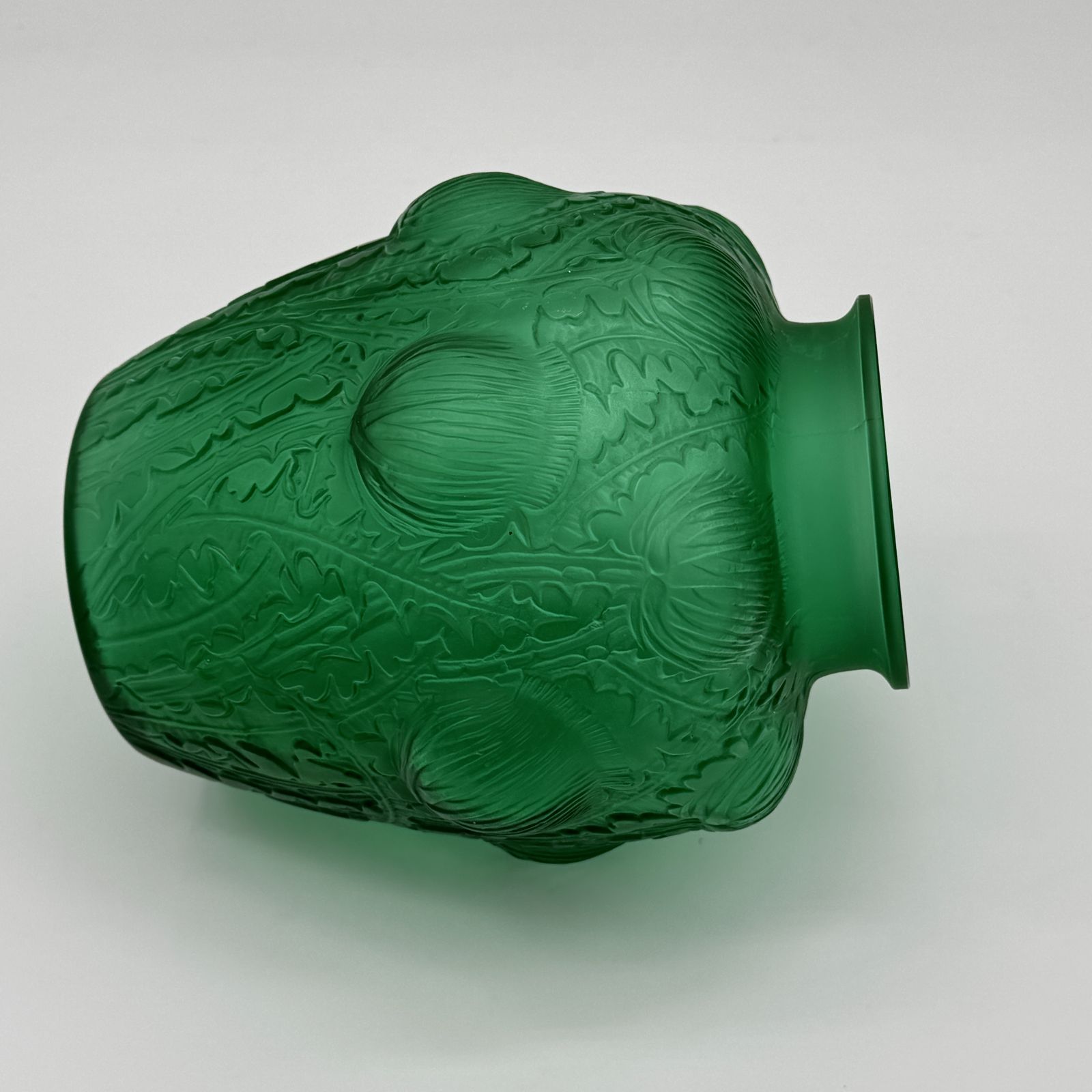 à R.Lalique Green Glass Domrémy Vase photo vinterior