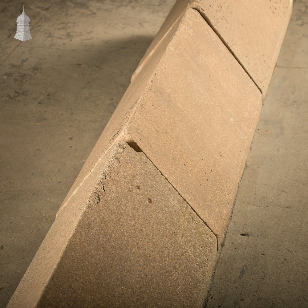 Large Triangle Copings, Composition Stone, Batch Of 3