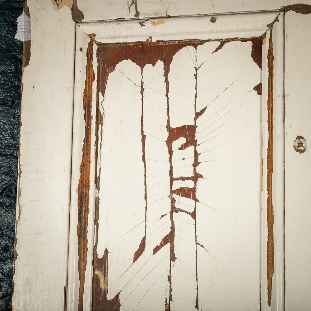 Moulded 6 Panel Door – Distressed White Paint & Crackled Wood Grain photo buy