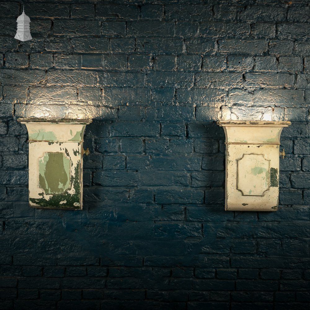 photo vinterior Uplighter Wall Light, Repurposed Wall Vent, White Distressed Paint Finish