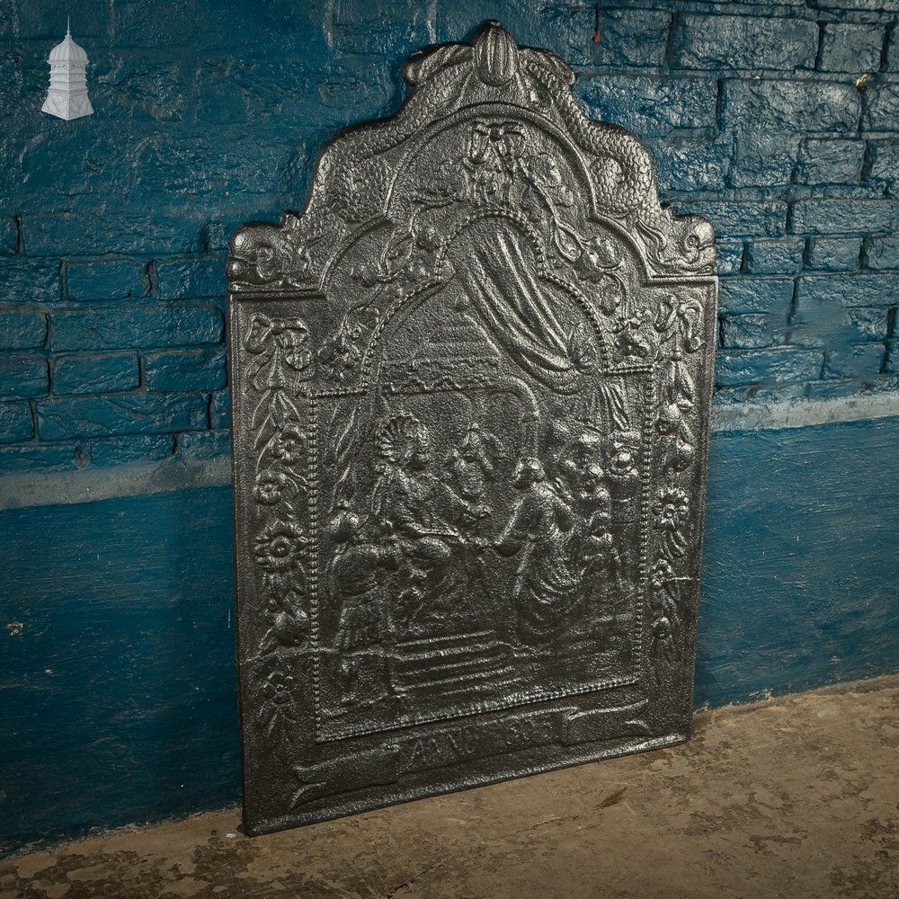 Large Fireback Reflector, Classical Relief Image photo for sale
