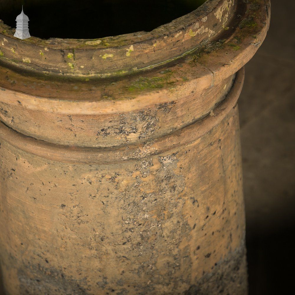 photo for sale Cannon Head Chimney Pots Pair, Weathered Garden Planters