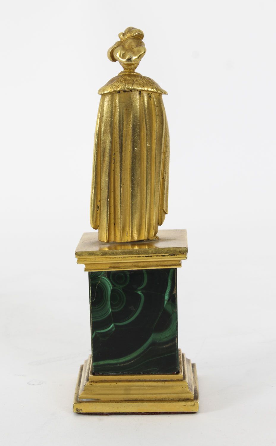 Antique Continental Gilt Bronze Malachite  Sculpture Hamlet C 1870 photo buy