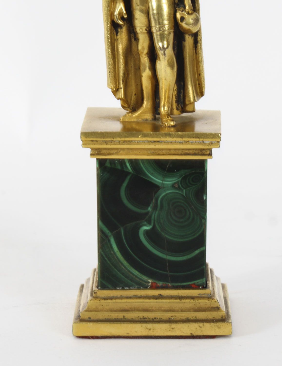 photo furniture Antique Continental Gilt Bronze Malachite  Sculpture Hamlet C 1870