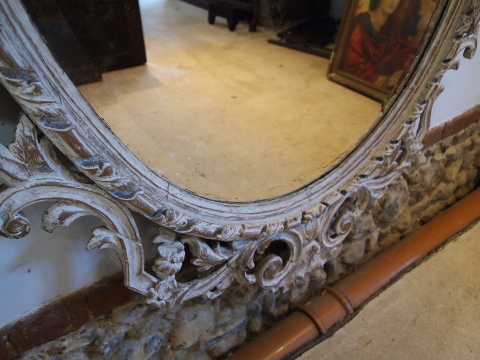 Mirror Large Outstanding Italian Carved 18th Century Original Plate C1780 photo 2850.0