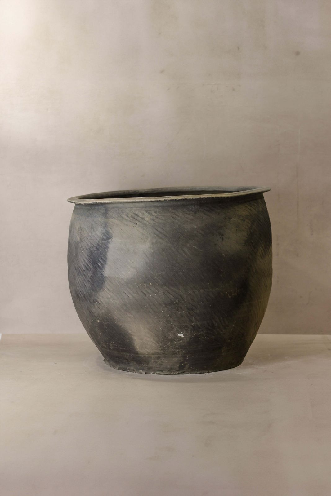 Big Old Grey Asian Pots   L016 photo Garden Decor