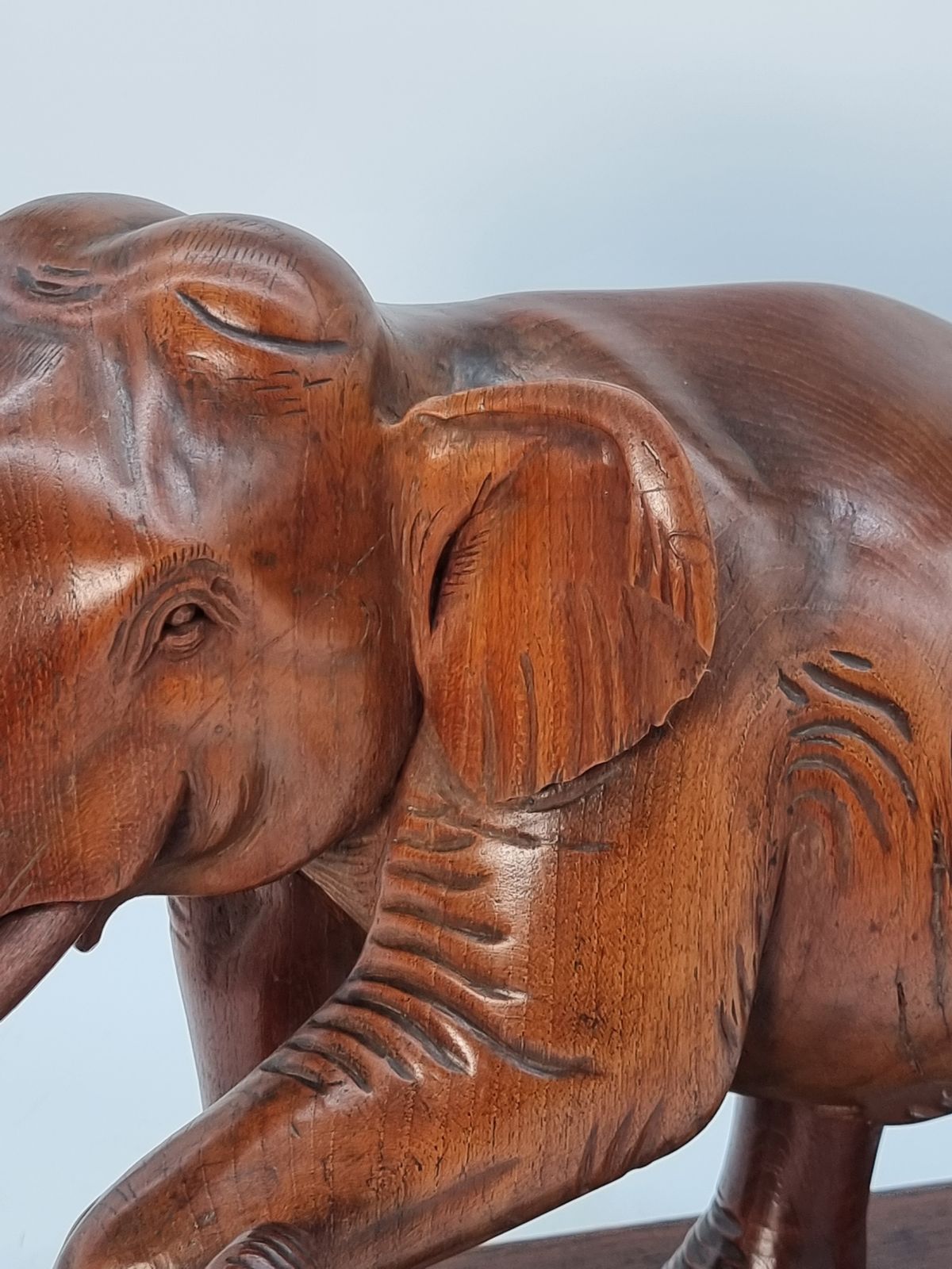 Home Decor A Large Pair Of Indian Raj Period Performing Elephants Carved In Solid Teak Circa 1880 photo