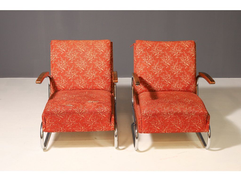 Functionalist Upholstered Armchair By Mücke Melder | 1930s, Czechoslovakia