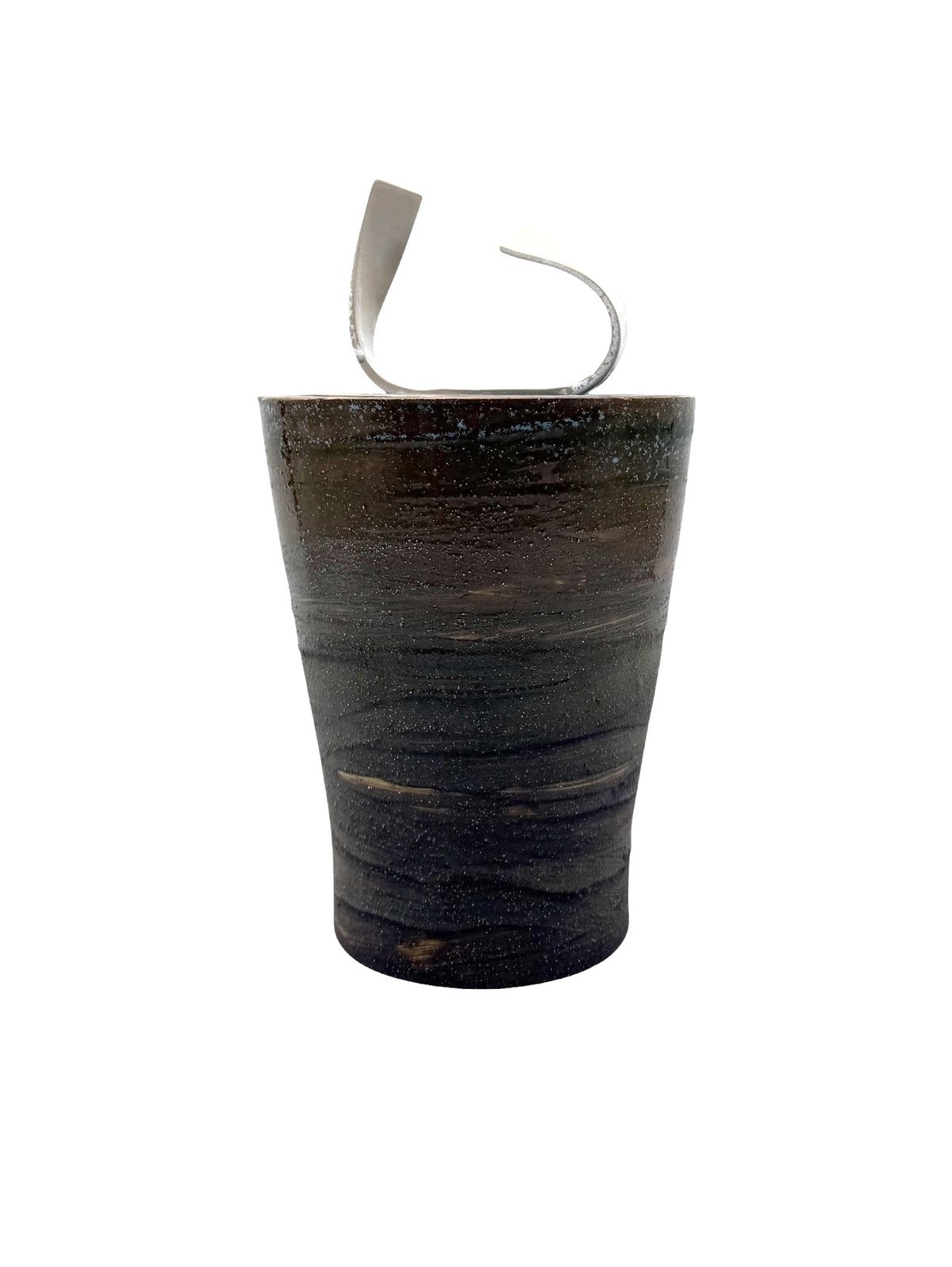 photo furniture Mid Century Modern Style Dark Green Artistic Ceramic Vase, Gabriele Bucci Italy Ca. 2000s