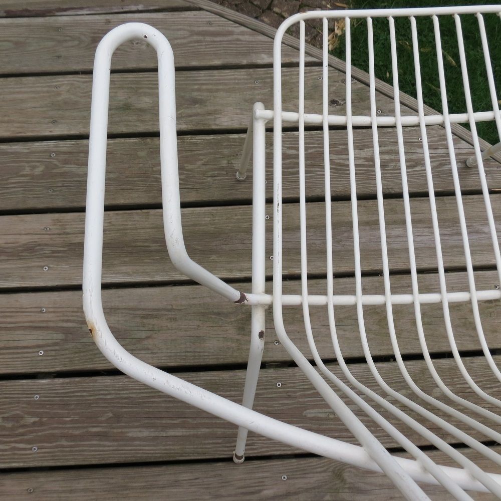 photo buy 1960s Mid Century White Metal Garden Chair