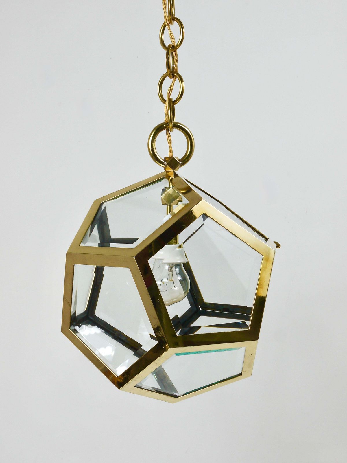 Adolf Loos Dodekaeder Pendant Lamp Chandelier, Friedrich Otto Schmidt, 1900s photo Lighting