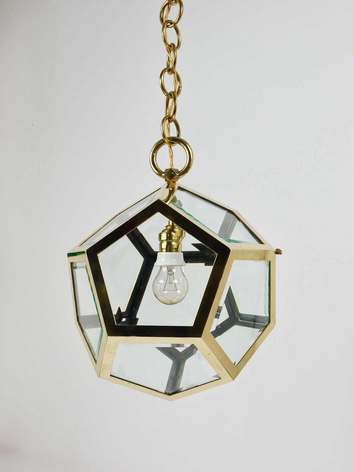 Adolf Loos Dodekaeder Pendant Lamp Chandelier, Friedrich Otto Schmidt, 1900s photo vinterior