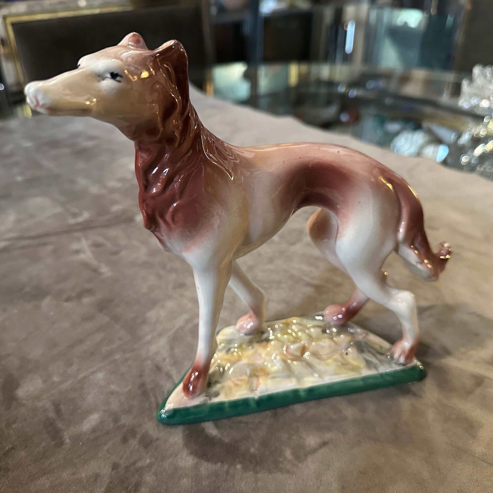 1960s Hand Crafted And Painted Porcelain Figure Of A Greyhound By Elsa Lagorio photo furniture