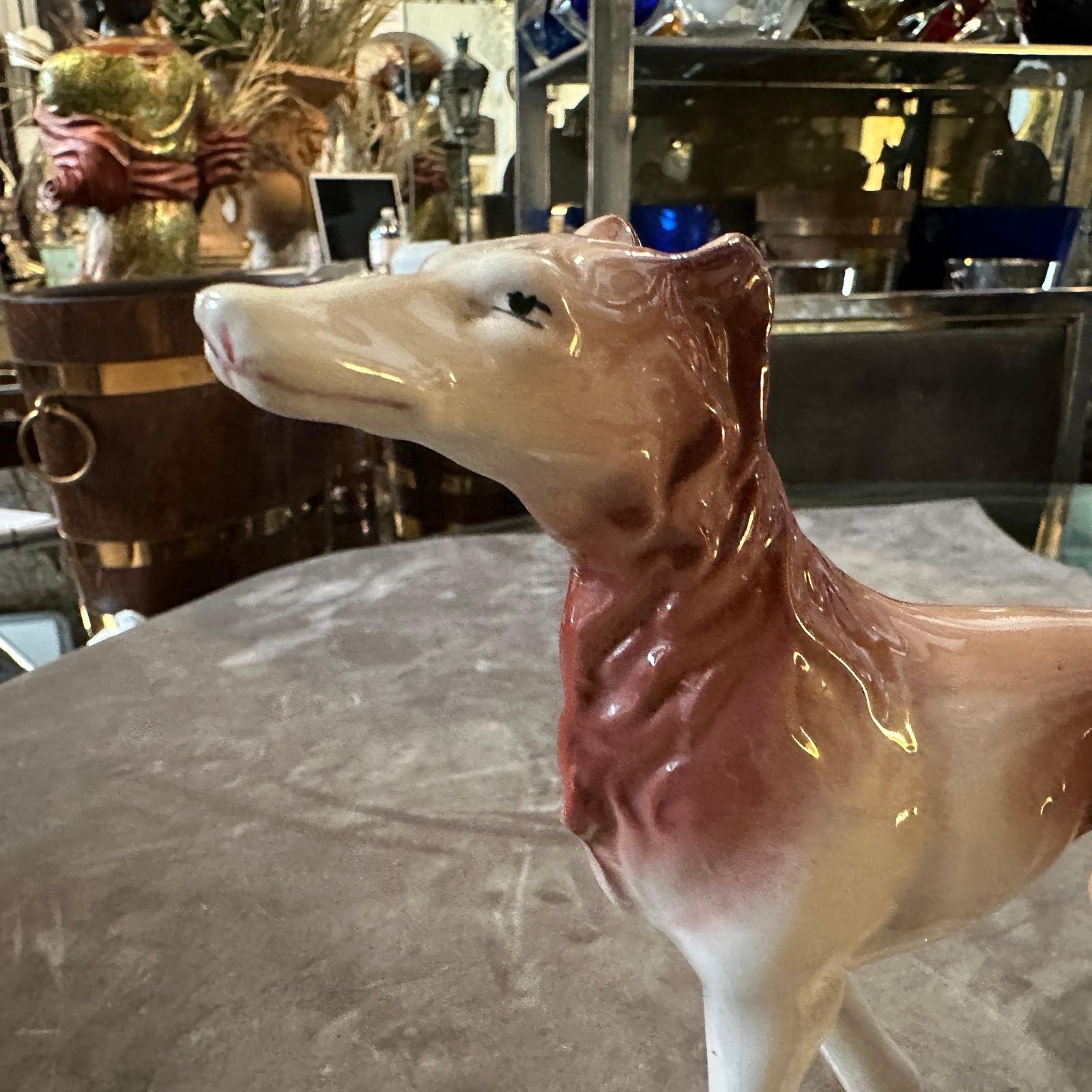 1960s Hand Crafted And Painted Porcelain Figure Of A Greyhound By Elsa Lagorio photo buy