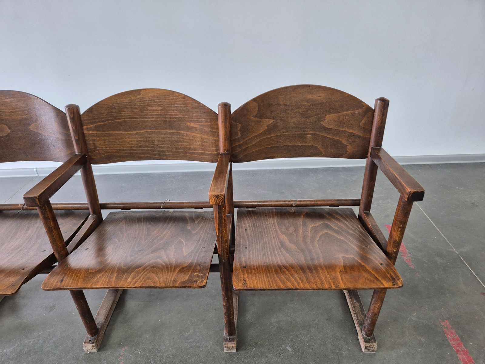 Wooden Vintage Cinema Bench 1950s photo buy
