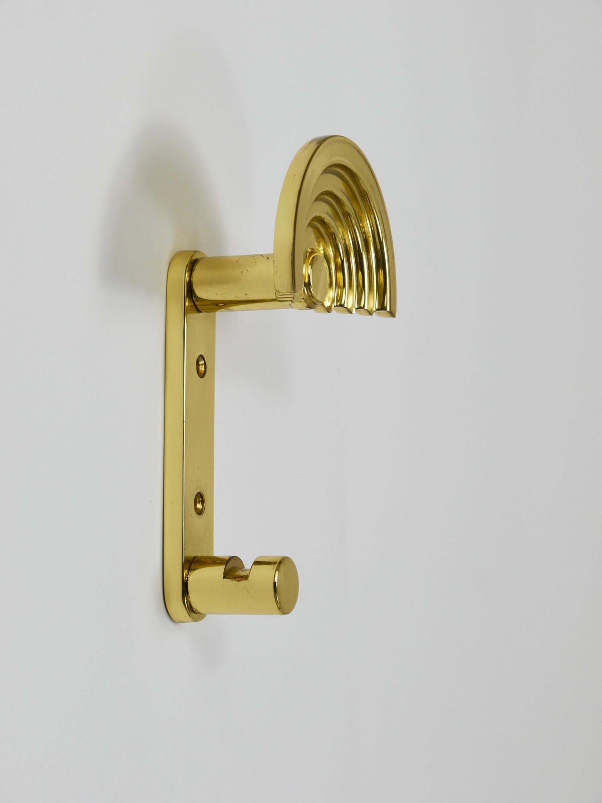 Furniture 13x Ettore Sottsass Postmodern Brass Wall Coat Hooks, 1985, Valli & Valli Italy photo