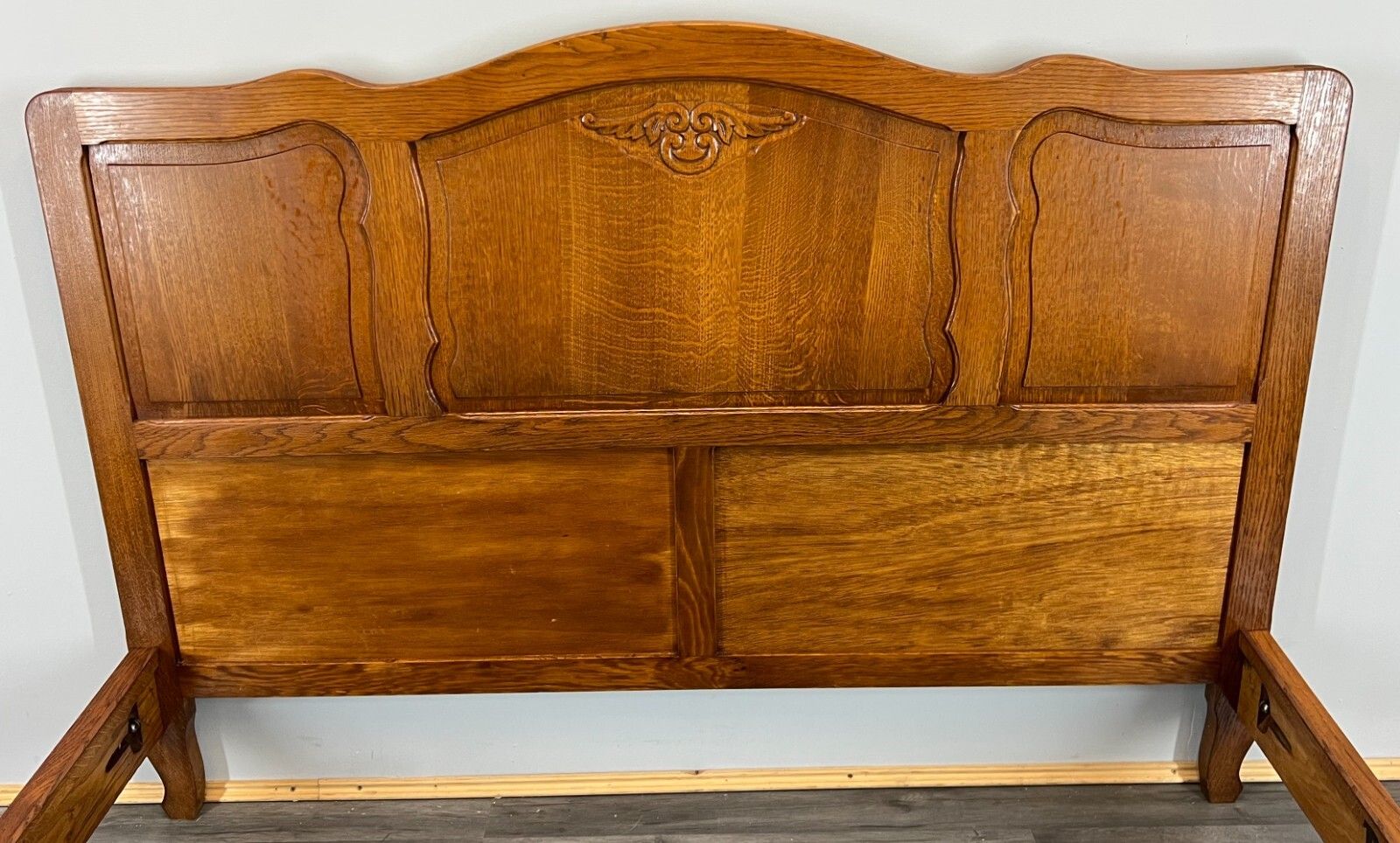 Double Bed Antique French Louis XV Carved Vintage – Lot 3664 photo 369.0