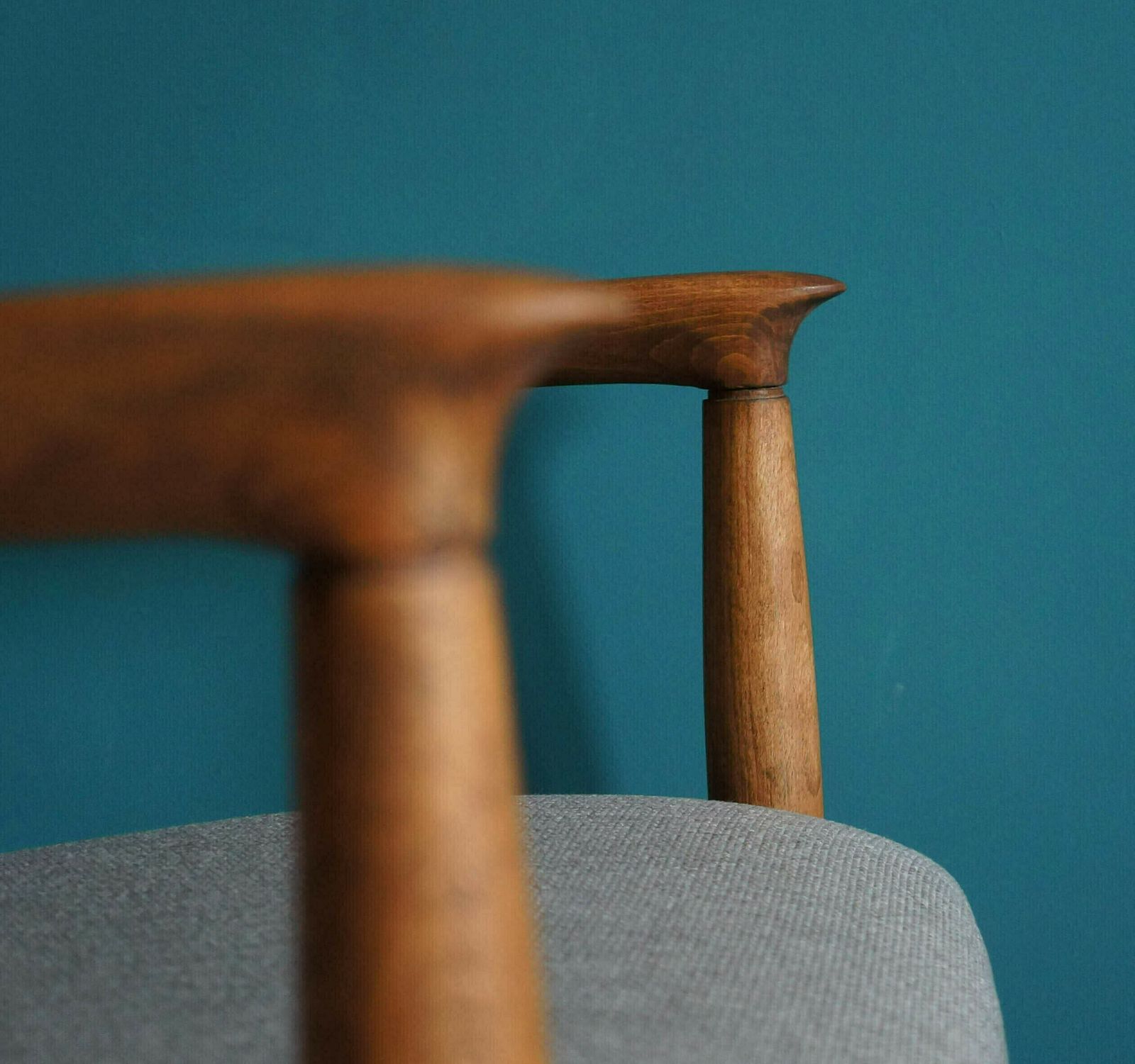 The Pari Of  Vintage Armchair Form Mid Century Designed By Edmund Homa, Gray Upholstery, Restored photo Furniture