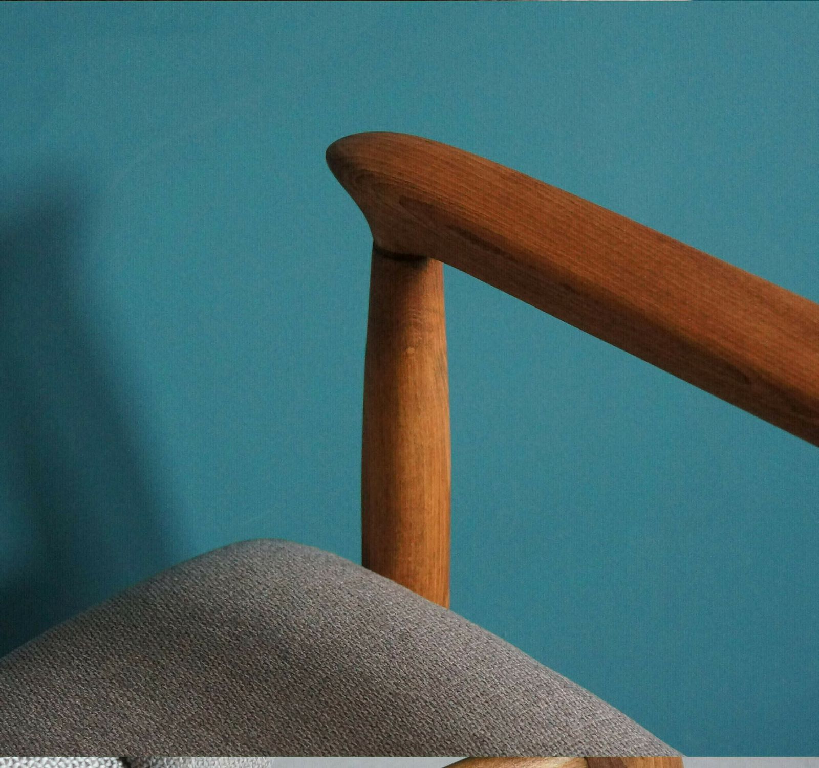 photo for sale The Pari Of  Vintage Armchair Form Mid Century Designed By Edmund Homa, Gray Upholstery, Restored