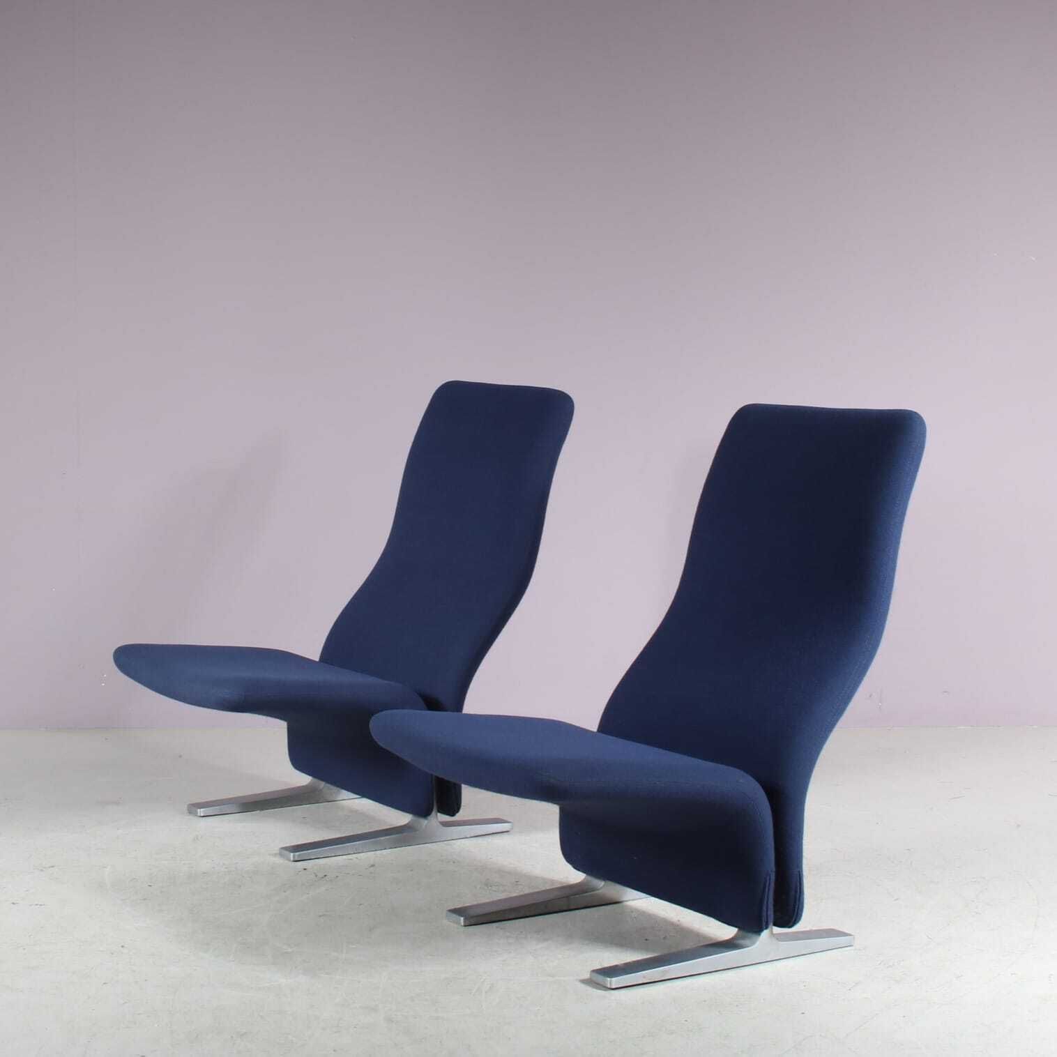 1970s Pair Of “Concorde” Chairs By Pierre Paulin For Artifort, Netherlands