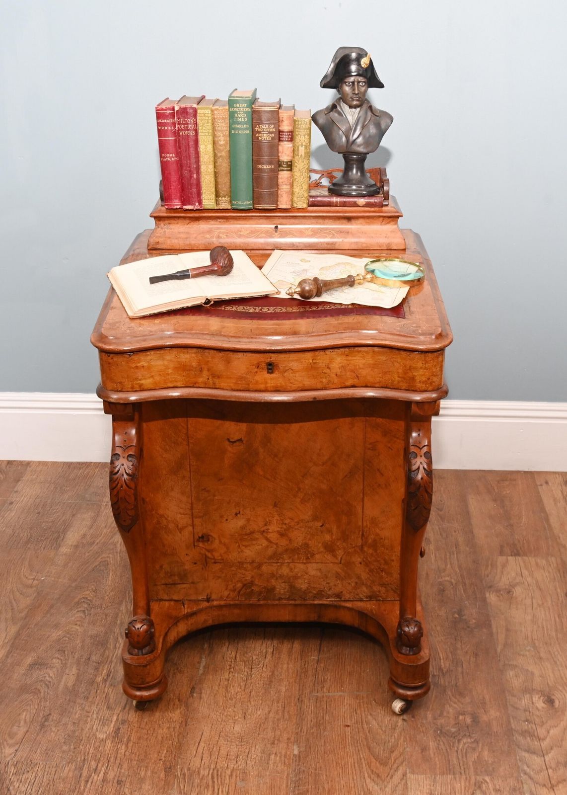 Victorian Davenport Desk Burr Walnut 1860