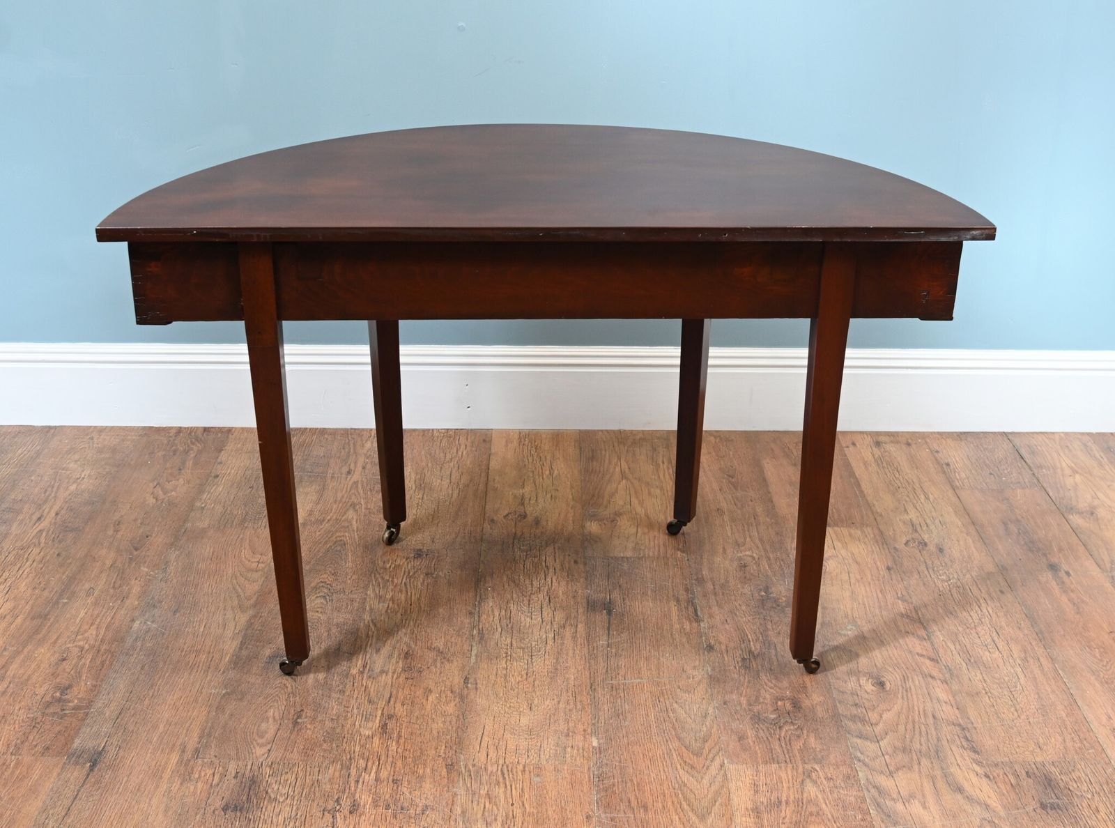 Pair George III Console Tables Mahogany Demi Lune 1790 photo vinterior
