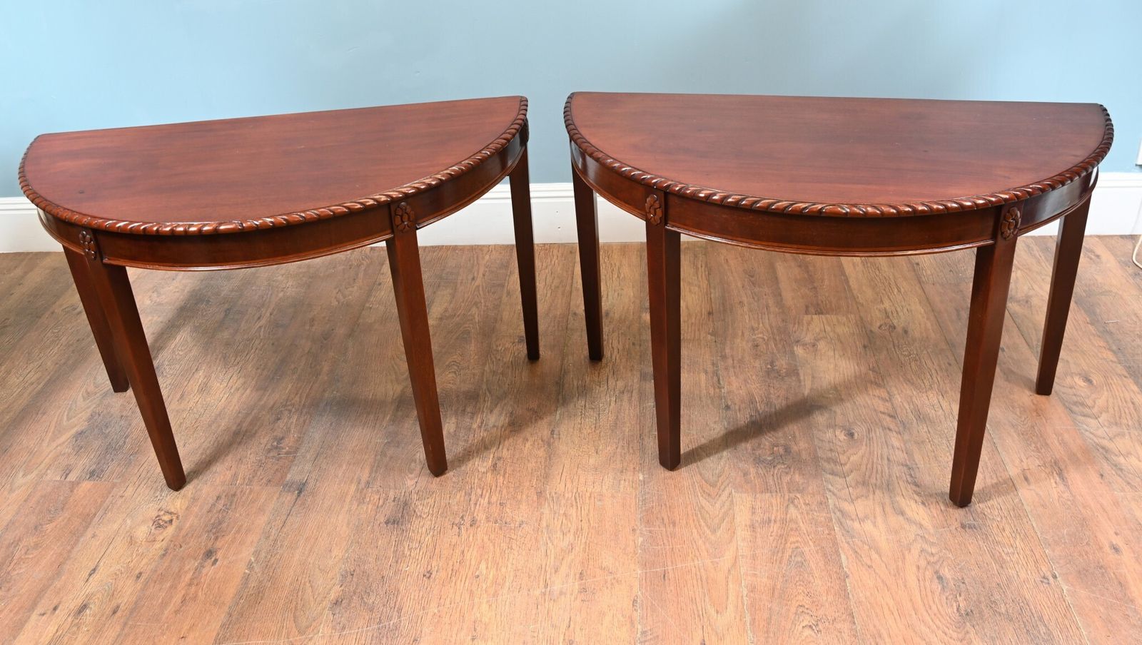 photo for sale Pair George III Console Tables Mahogany Demi Lune 1790