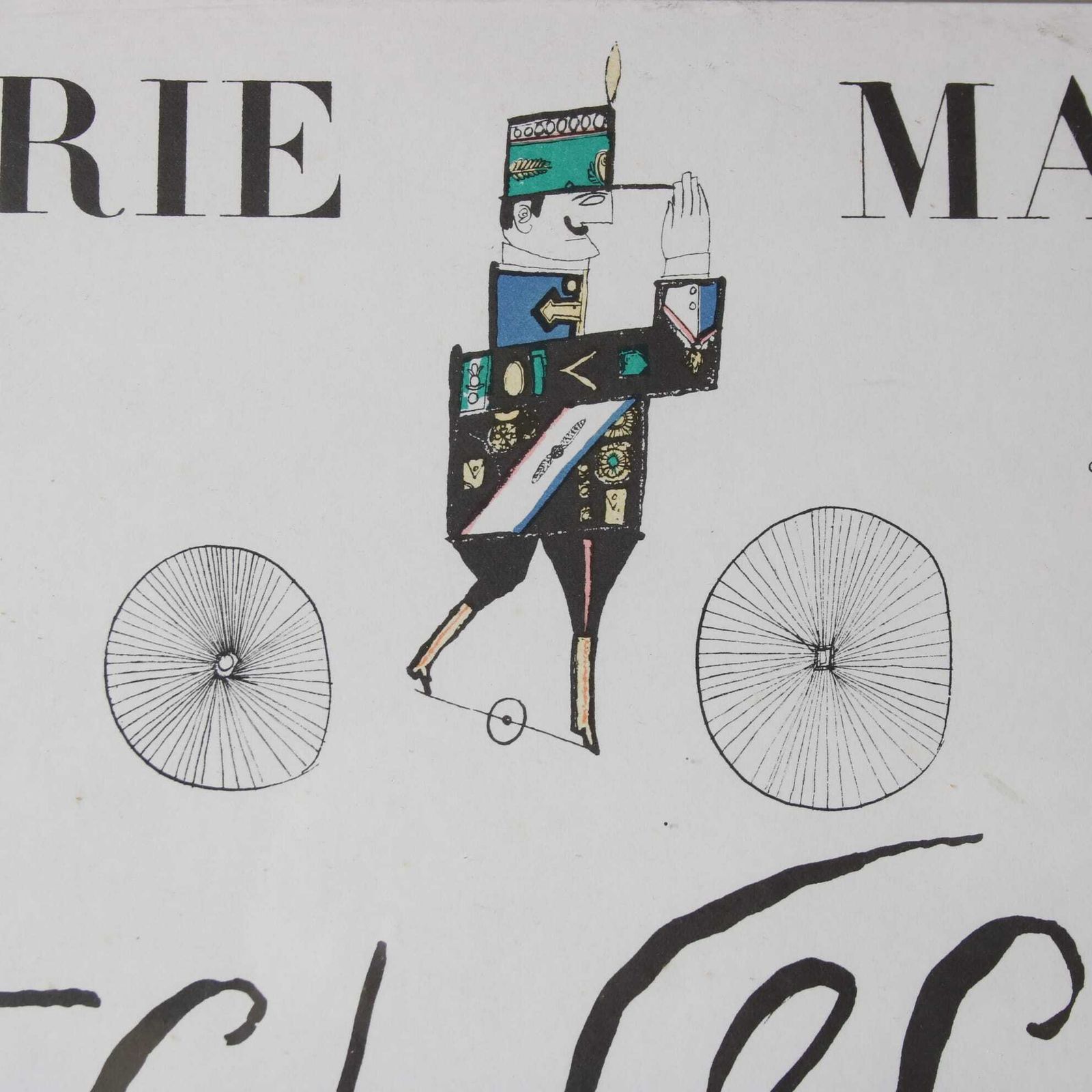 1953 Poster From Steinberg Exhibition At Galerie Maeght, France photo vinterior