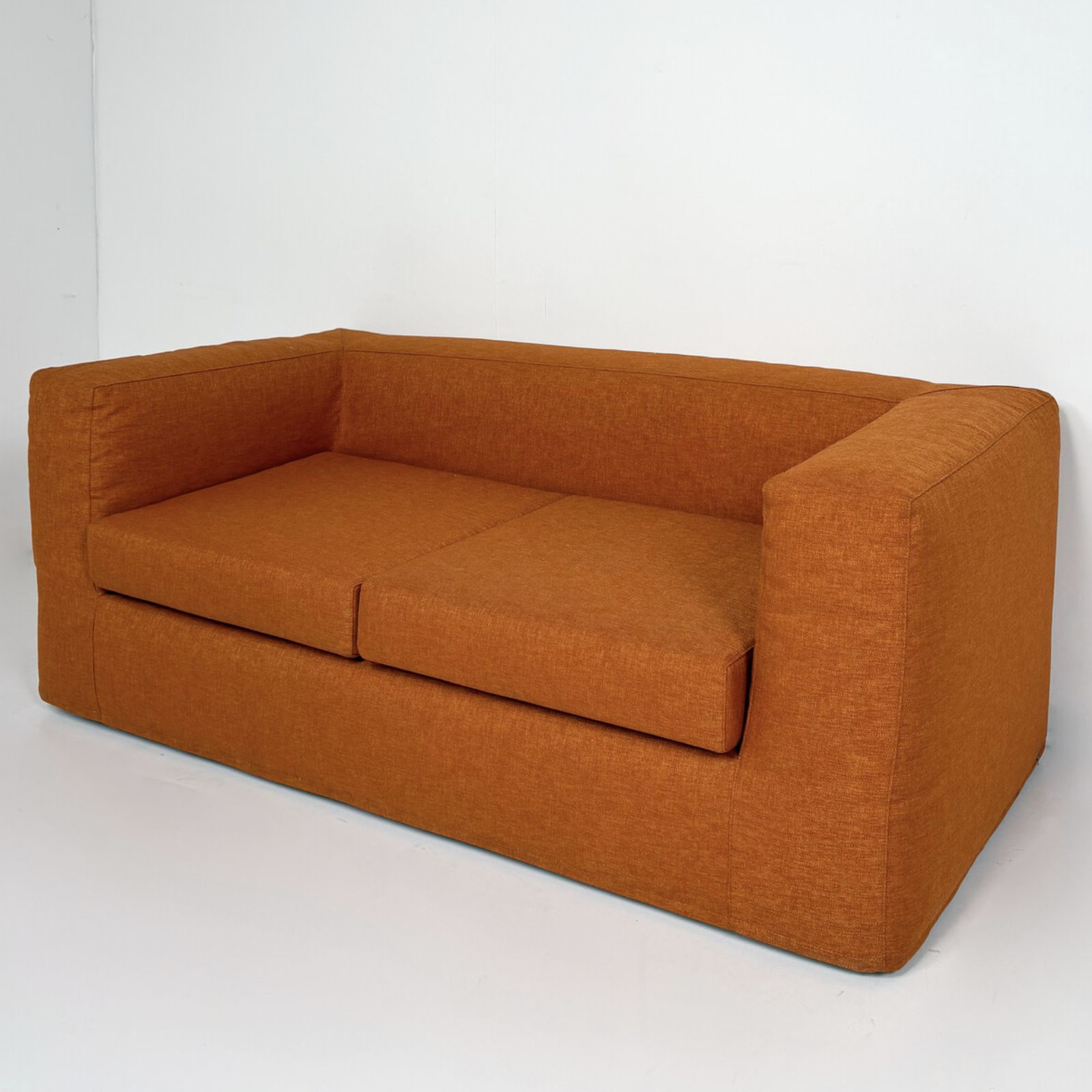 Mid Century Modern Orange Two Seater Sofa, Italy