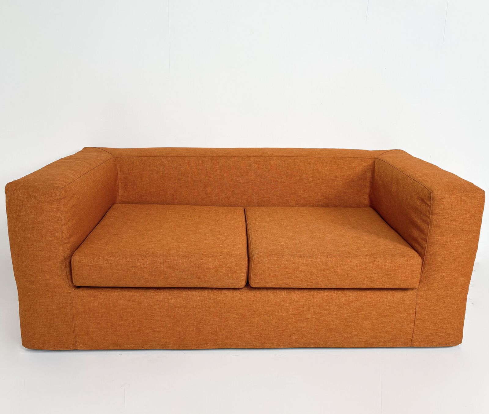 Mid Century Modern Orange Two Seater Sofa, Italy photo for sale