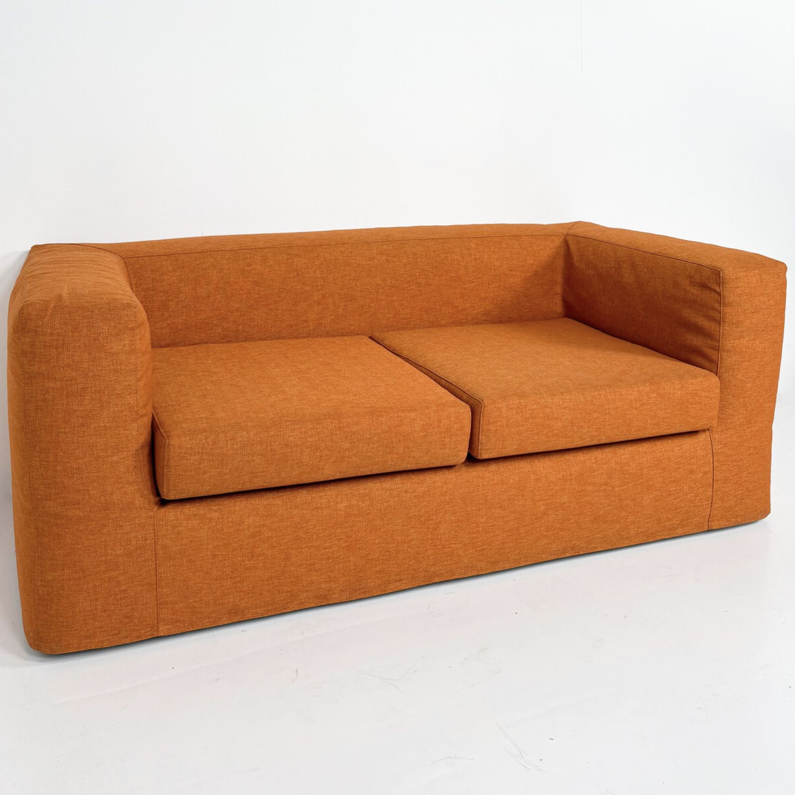 Mid Century Modern Orange Two Seater Sofa, Italy photo 2300.0