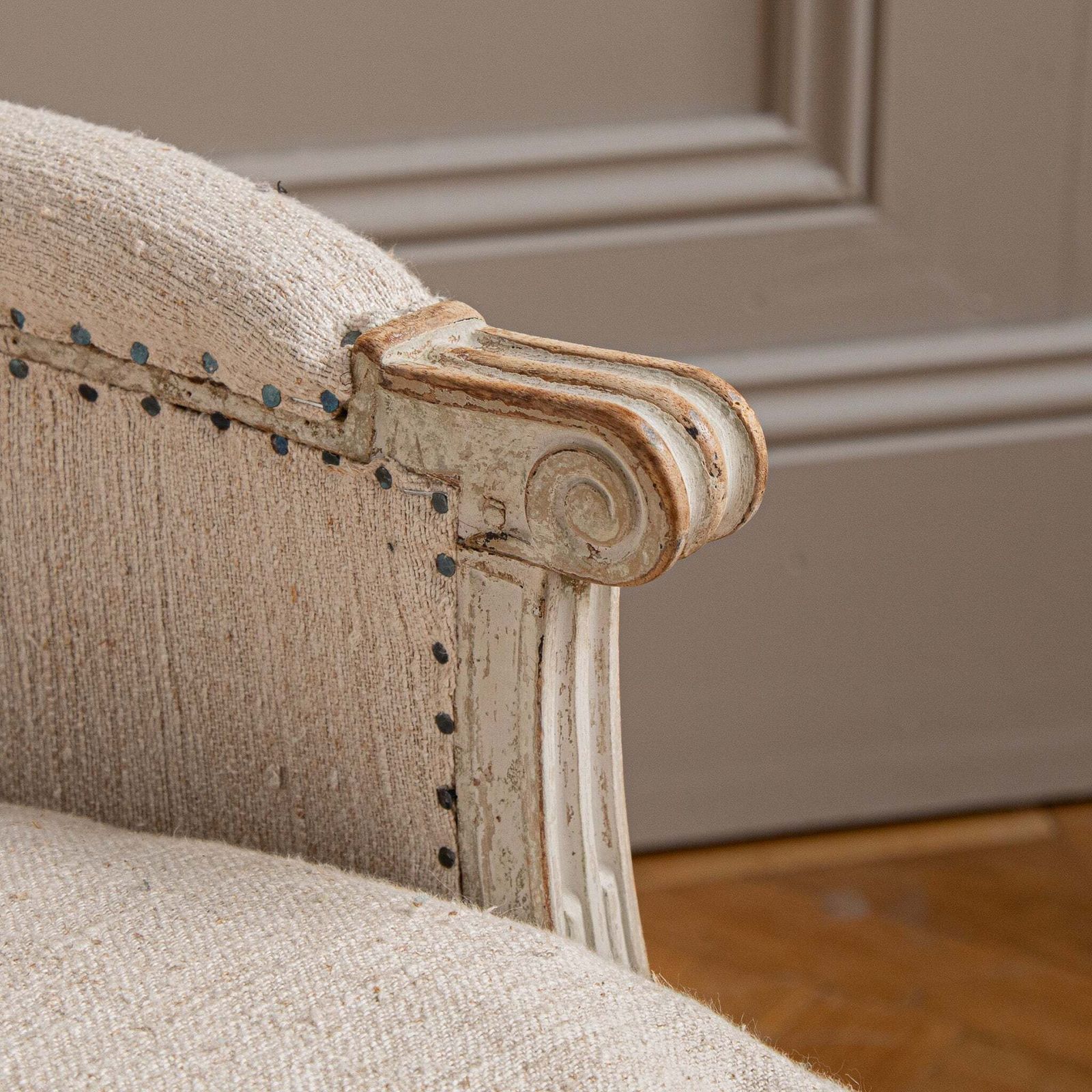 Antique White Bergere Armchairs Late 19th Century French Armchairs photo 4350.0