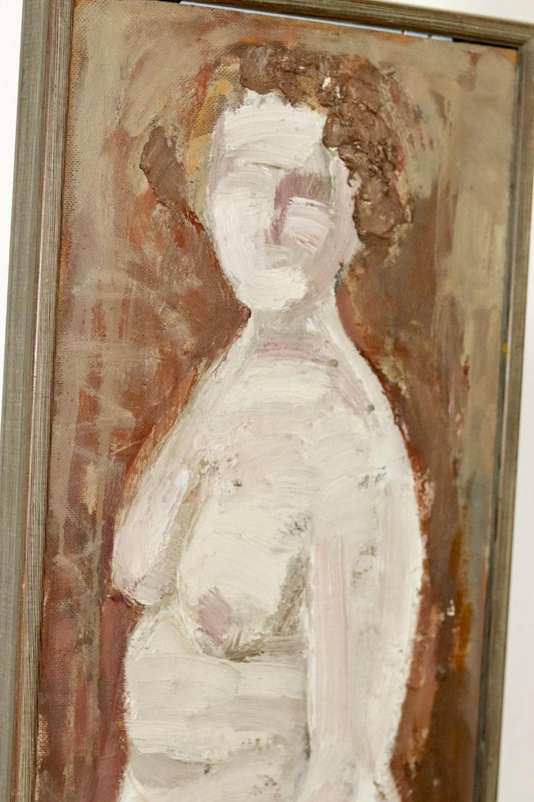 Original Swedish Mid Century Oil On Panel "Nude Woman" By Rune Rådsten  Vintage & Framed photo vinterior