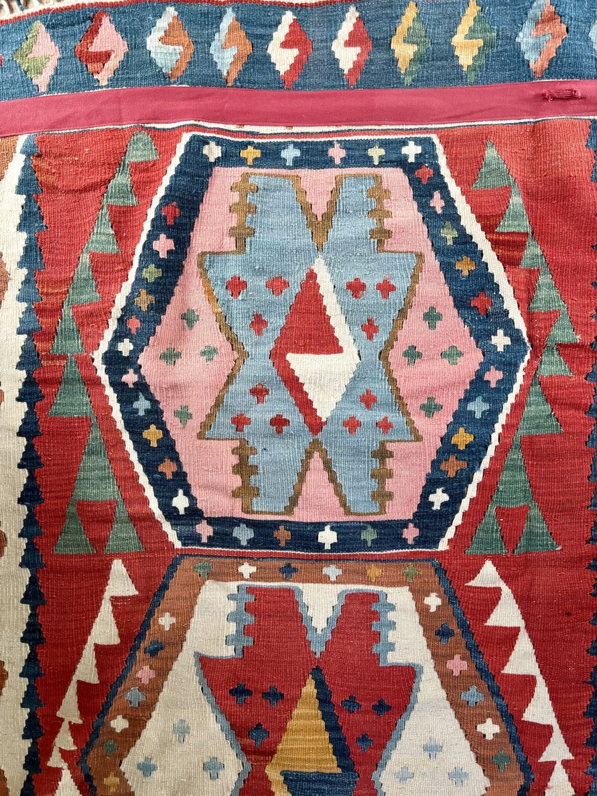 Hand Woven Turkish Tribal Kilim Rug 240x140cm photo vintage