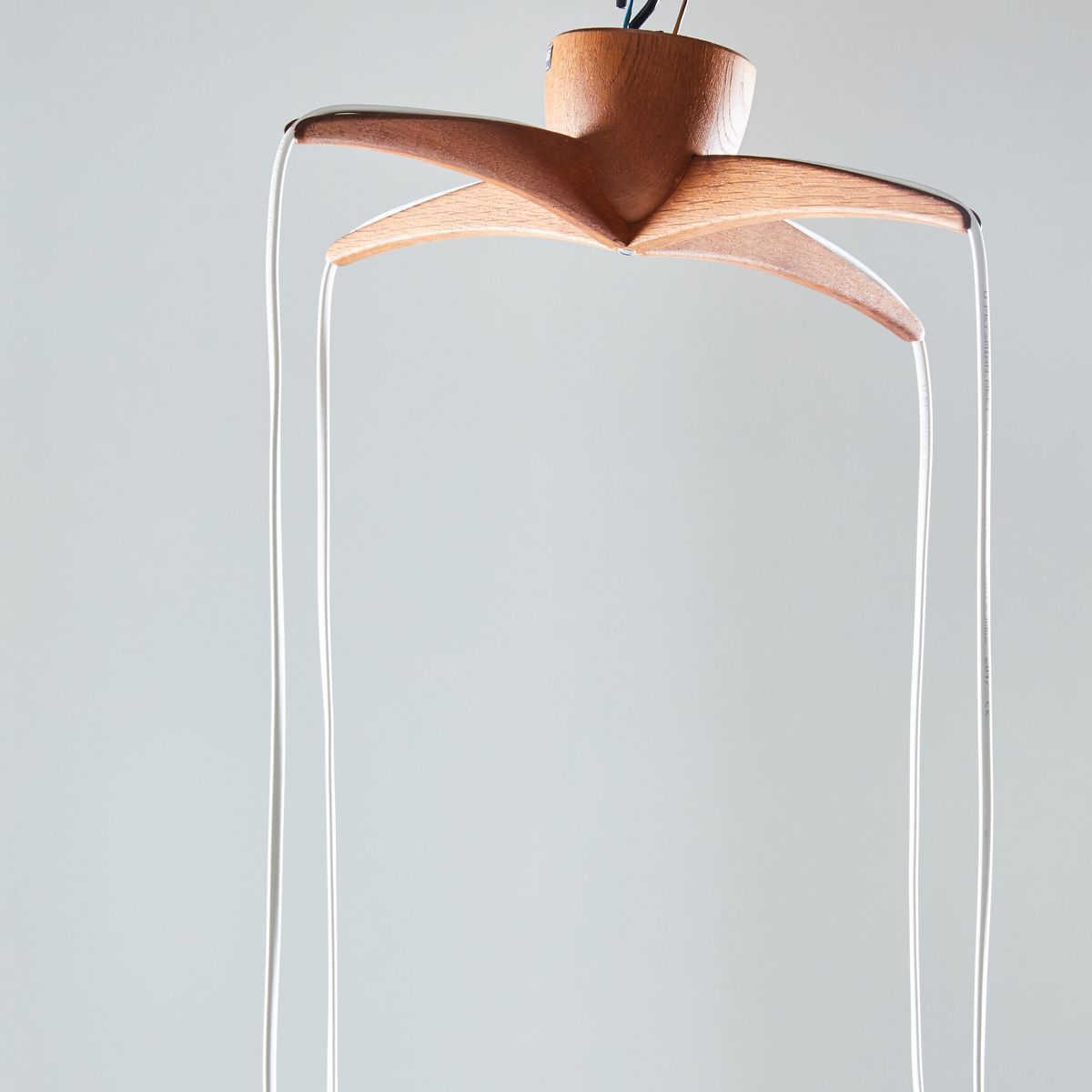 Satin Pendant With Teak Top By Uno & östen Kristiansson For Luxus, 1960s photo Lighting