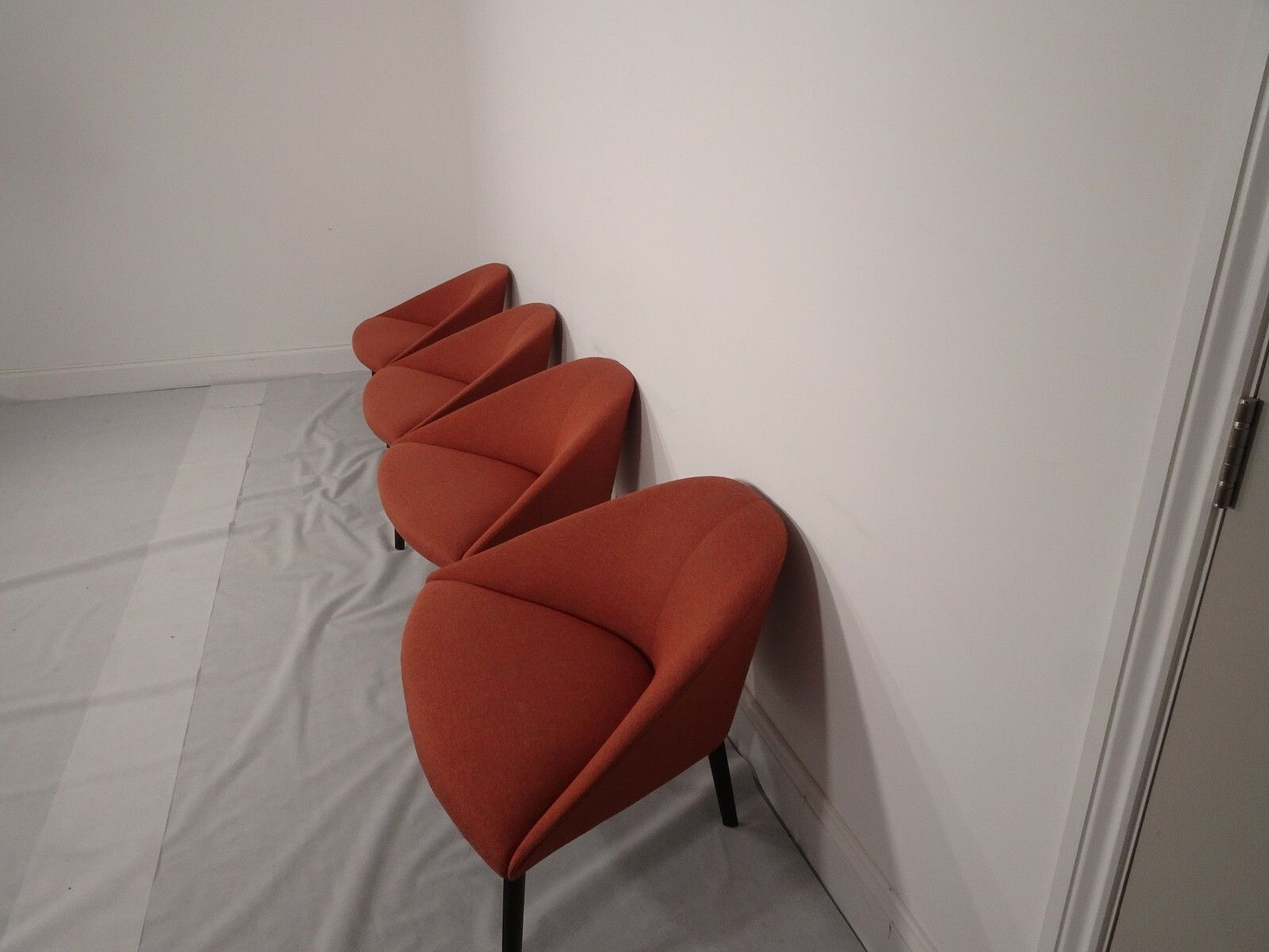 A Set Of 4 Arper Colina 4 Legged Lounge Chairs In Camira  Fabric photo 4200.0