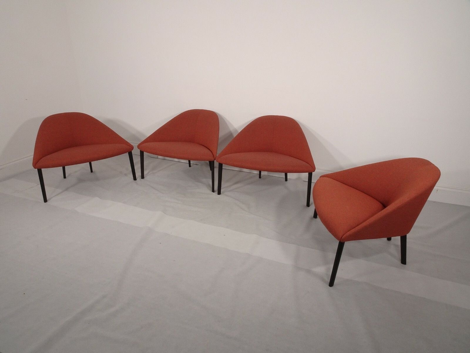 A Set Of 4 Arper Colina 4 Legged Lounge Chairs In Camira  Fabric photo buy