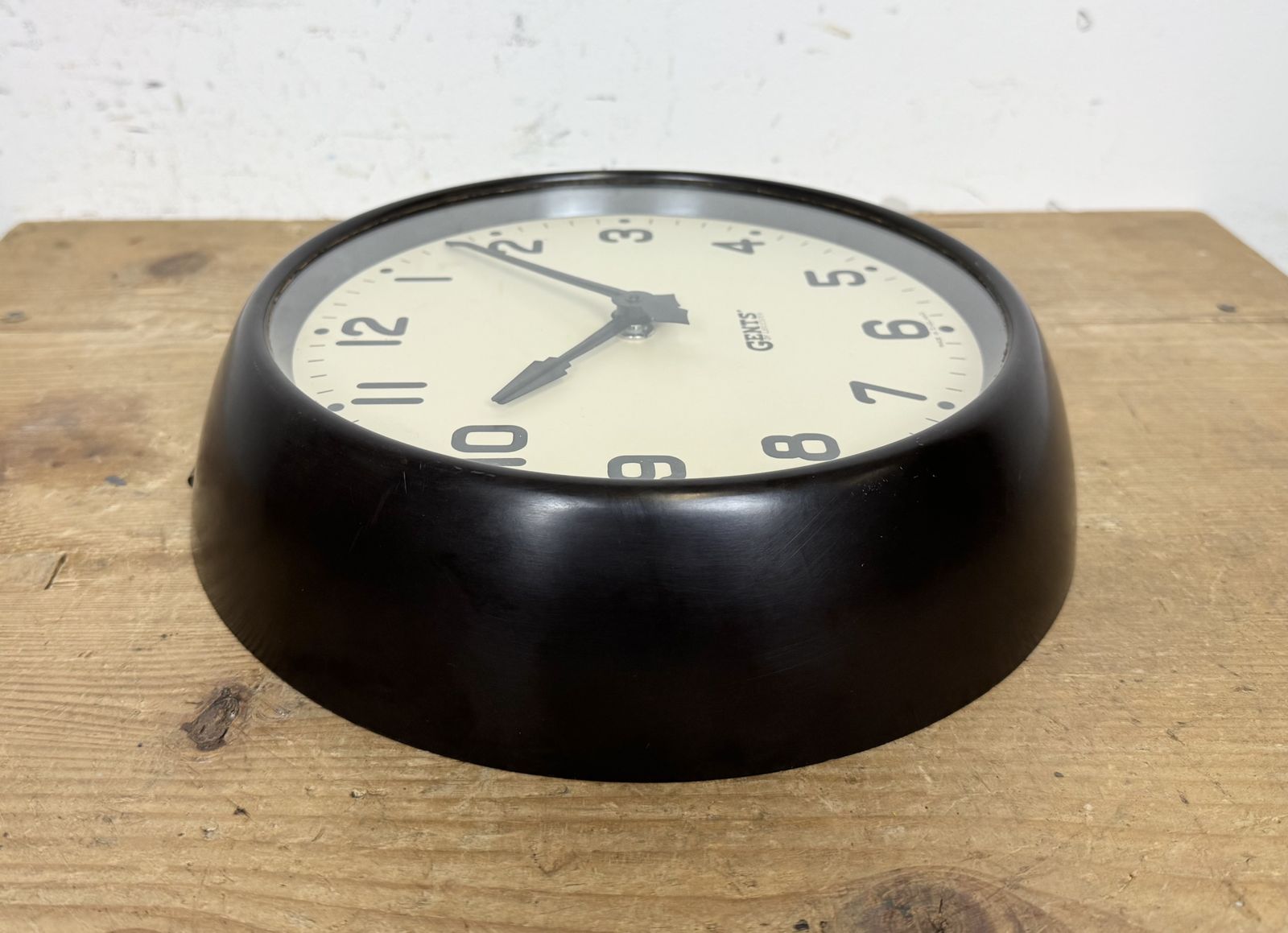 Home Decor Vintage Brown Bakelite Wall Clock By Gents Of Leicester, 1950s photo
