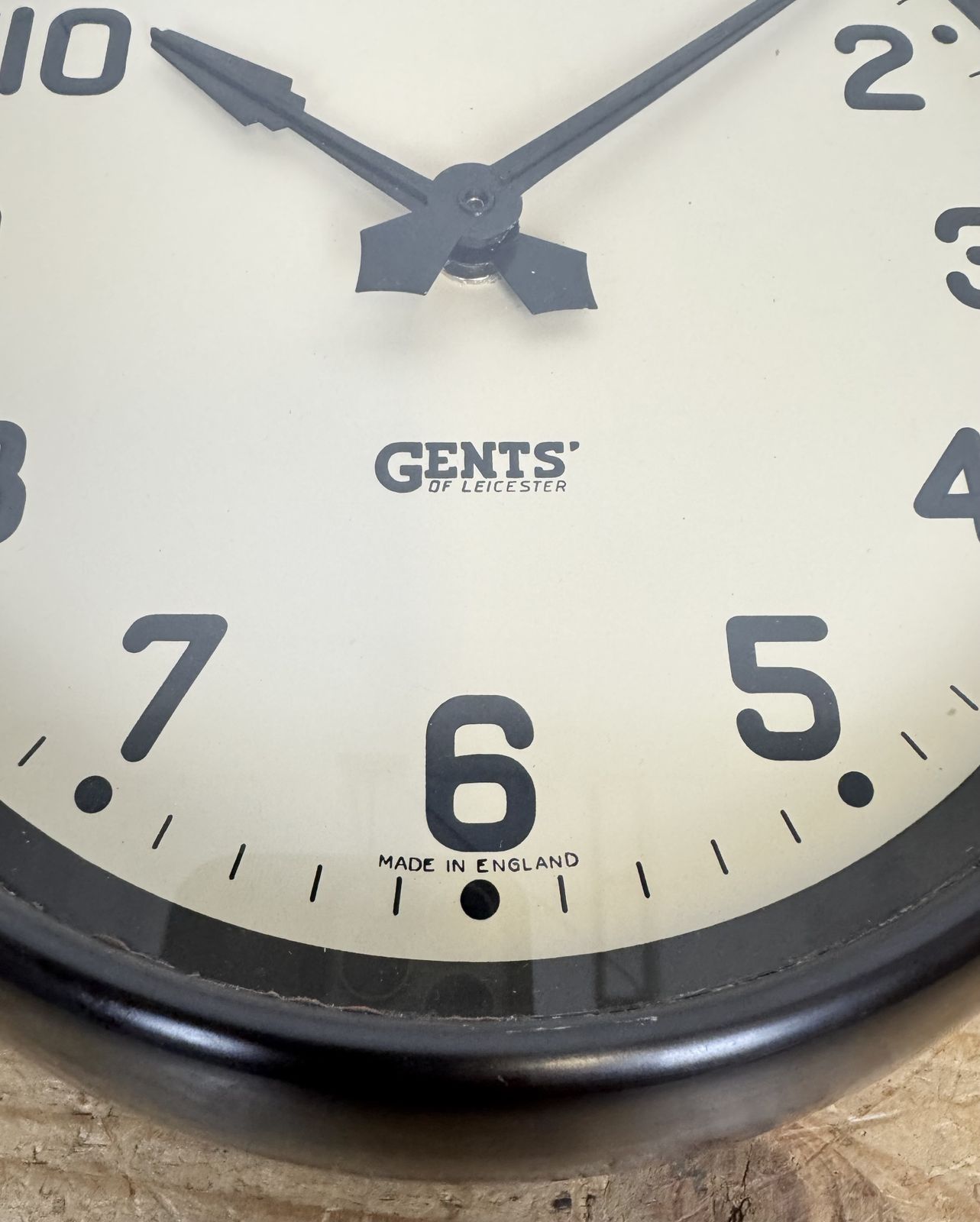 369.0 Vintage Brown Bakelite Wall Clock By Gents Of Leicester, 1950s photo